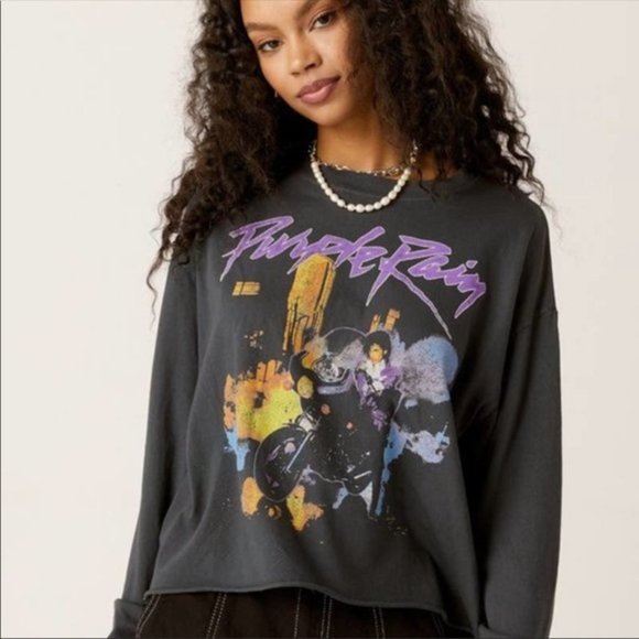 {1} Daydreamer Prince Purple Rain Long Sleeve Crop - Picture 4 of 8